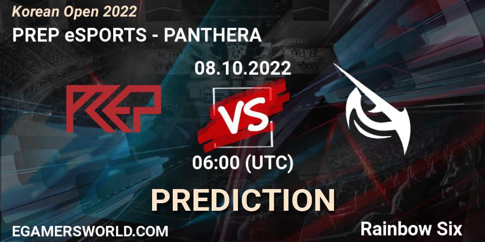 Prognose für das Spiel PREP eSPORTS VS PANTHERA. 08.10.2022 at 06:00. Rainbow Six - Korean Open 2022