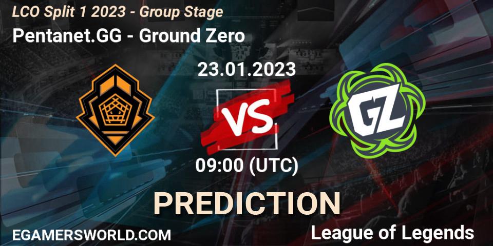 Prognose für das Spiel Pentanet.GG VS Ground Zero. 23.01.2023 at 08:00. LoL - LCO Split 1 2023 - Group Stage
