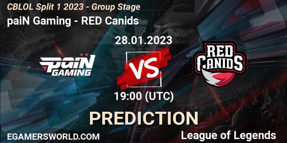 Prognose für das Spiel paiN Gaming VS RED Canids. 28.01.23. LoL - CBLOL Split 1 2023 - Group Stage
