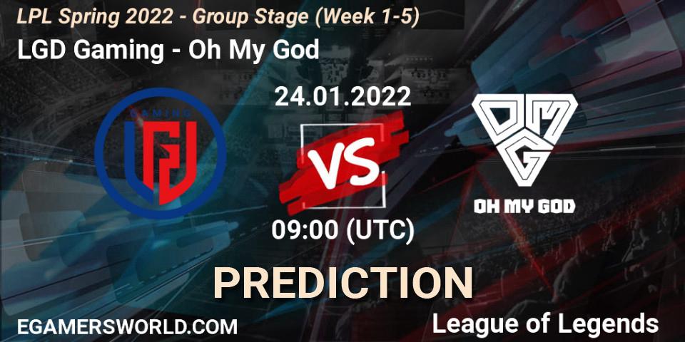 Prognose für das Spiel LGD Gaming VS Oh My God. 24.01.22. LoL - LPL Spring 2022 - Group Stage (Week 1-5)
