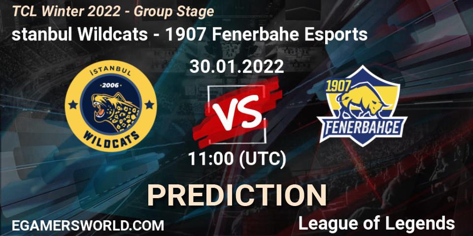 Prognose für das Spiel İstanbul Wildcats VS 1907 Fenerbahçe Esports. 30.01.22. LoL - TCL Winter 2022 - Group Stage