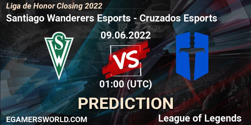Prognose für das Spiel Santiago Wanderers Esports VS Cruzados Esports. 09.06.2022 at 01:00. LoL - Liga de Honor Closing 2022