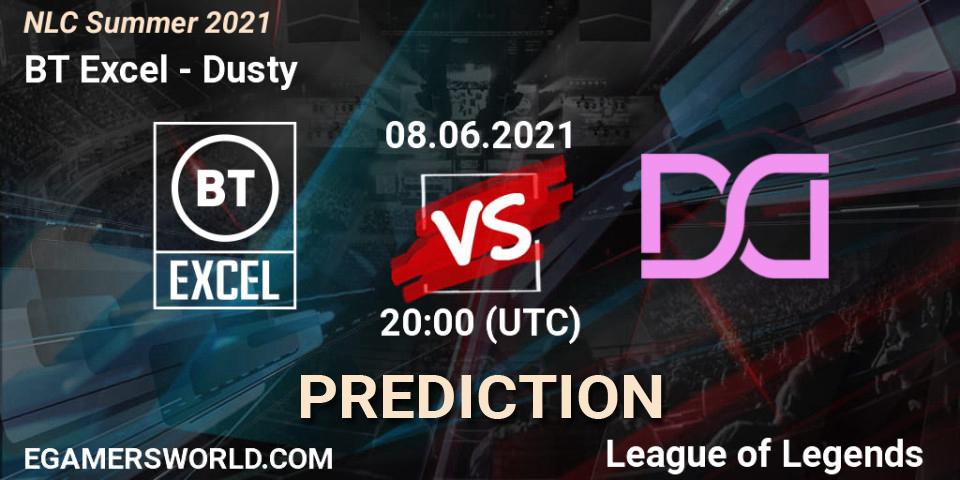 Prognose für das Spiel BT Excel VS Dusty. 08.06.2021 at 20:15. LoL - NLC Summer 2021