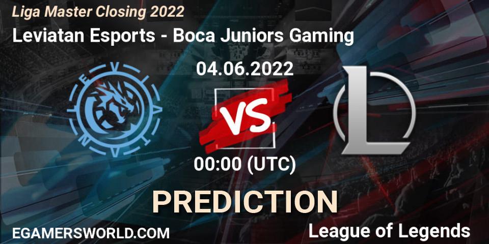 Prognose für das Spiel Leviatan Esports VS Boca Juniors Gaming. 04.06.2022 at 00:00. LoL - Liga Master Closing 2022