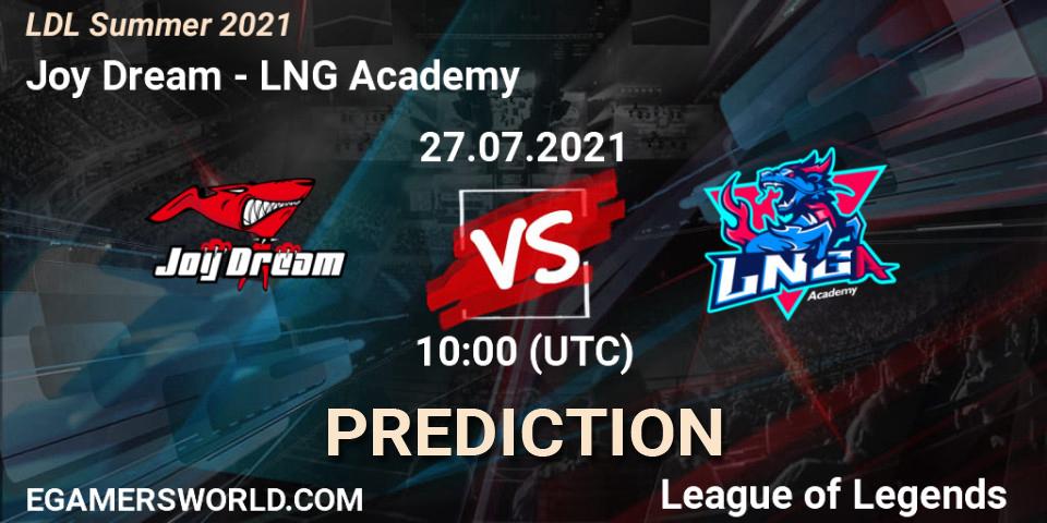 Prognose für das Spiel Joy Dream VS LNG Academy. 28.07.2021 at 13:00. LoL - LDL Summer 2021