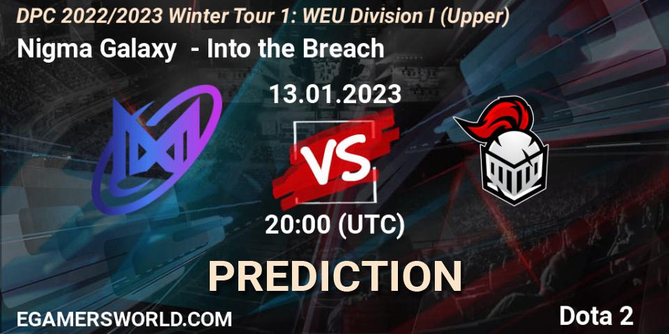 Prognose für das Spiel Nigma Galaxy VS Into the Breach. 13.01.23. Dota 2 - DPC 2022/2023 Winter Tour 1: WEU Division I (Upper)