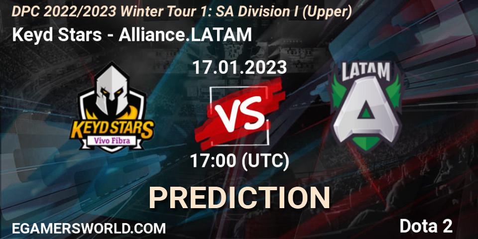 Prognose für das Spiel Keyd Stars VS Alliance.LATAM. 17.01.23. Dota 2 - DPC 2022/2023 Winter Tour 1: SA Division I (Upper) 