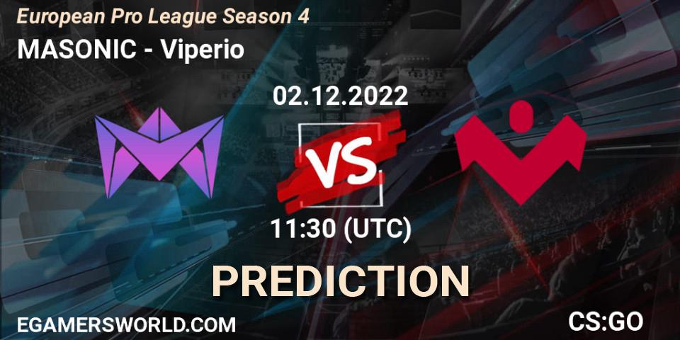 Prognose für das Spiel MASONIC VS Viperio. 02.12.22. CS2 (CS:GO) - European Pro League Season 4