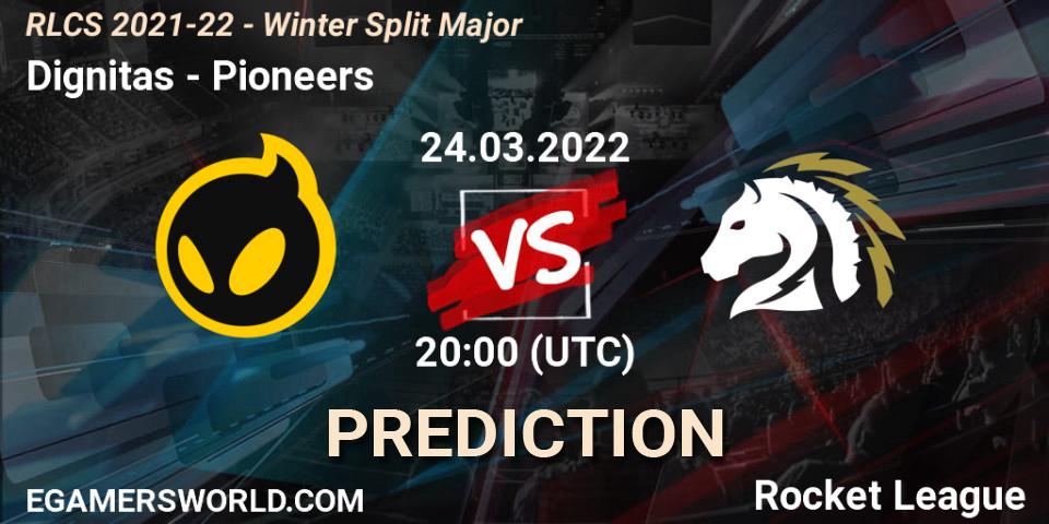 Prognose für das Spiel Dignitas VS Pioneers. 24.03.2022 at 17:00. Rocket League - RLCS 2021-22 - Winter Split Major