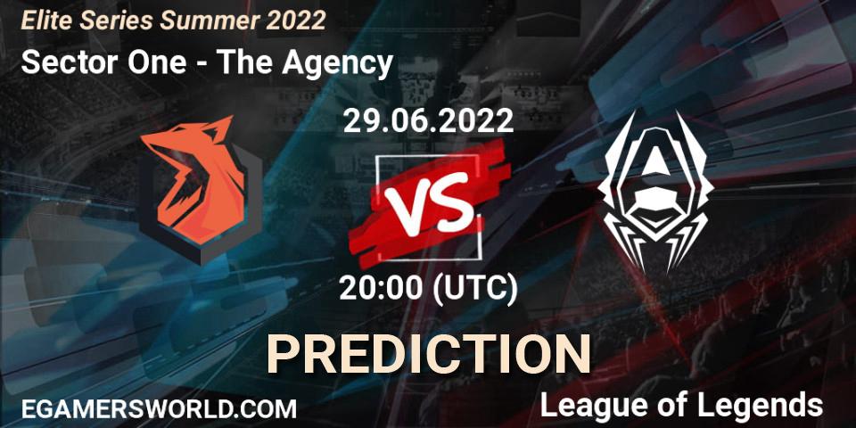 Prognose für das Spiel Sector One VS The Agency. 29.06.2022 at 20:00. LoL - Elite Series Summer 2022