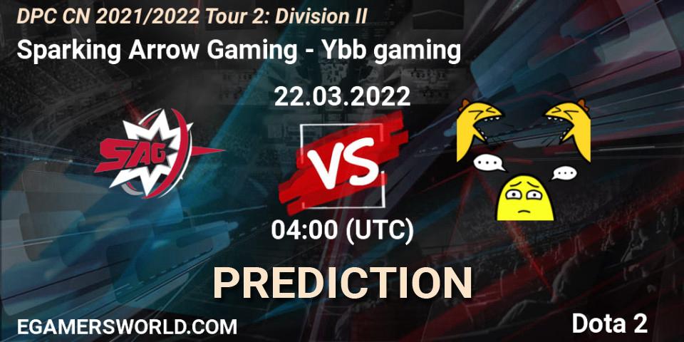 Prognose für das Spiel Sparking Arrow Gaming VS Ybb gaming. 22.03.22. Dota 2 - DPC 2021/2022 Tour 2: CN Division II (Lower)