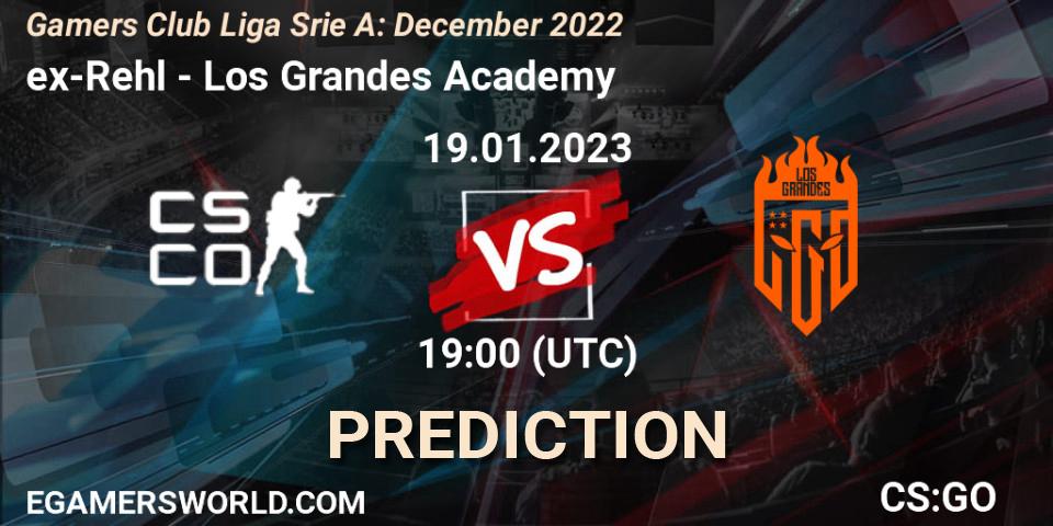Prognose für das Spiel ex-Rehl VS Los Grandes Academy. 19.01.2023 at 19:00. Counter-Strike (CS2) - Gamers Club Liga Série A: December 2022