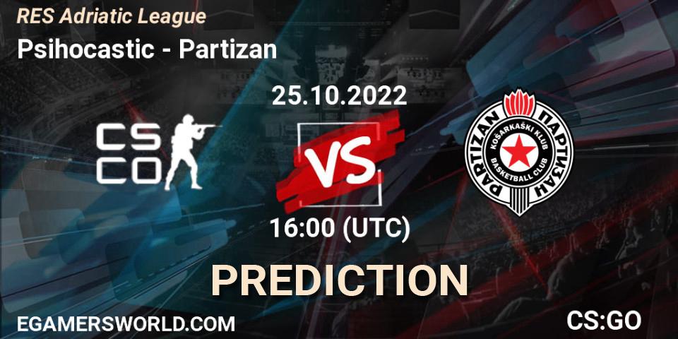 Prognose für das Spiel Psihocastic VS Partizan. 25.10.2022 at 16:00. Counter-Strike (CS2) - RES Adriatic League