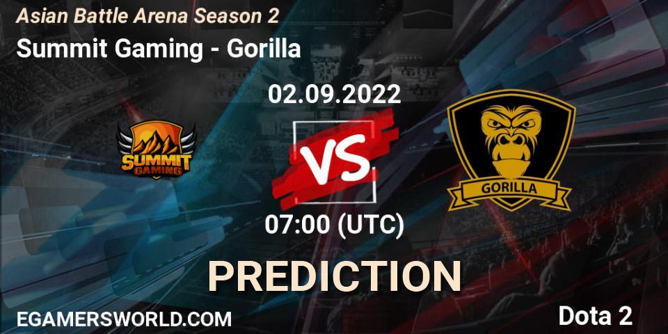 Prognose für das Spiel Summit Gaming VS Gorilla. 03.09.2022 at 07:14. Dota 2 - Asian Battle Arena Season 2