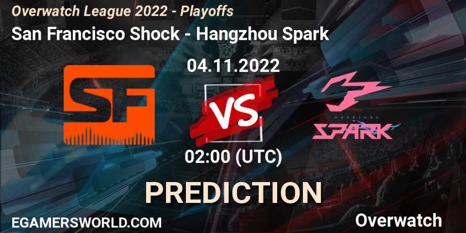Prognose für das Spiel San Francisco Shock VS Hangzhou Spark. 04.11.22. Overwatch - Overwatch League 2022 - Playoffs
