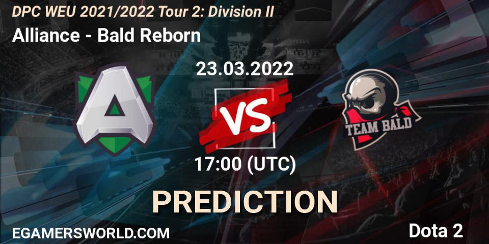 Prognose für das Spiel Alliance VS Bald Reborn. 23.03.22. Dota 2 - DPC 2021/2022 Tour 2: WEU Division II (Lower) - DreamLeague Season 17