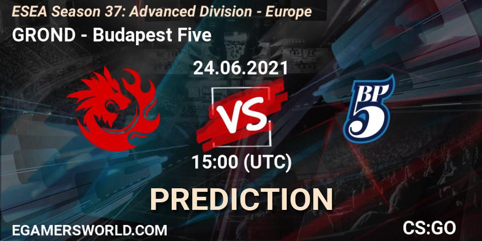 Prognose für das Spiel GROND VS Budapest Five. 24.06.21. CS2 (CS:GO) - ESEA Season 37: Advanced Division - Europe