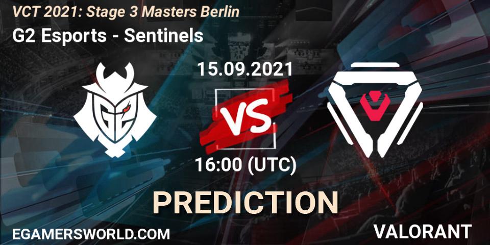 Prognose für das Spiel G2 Esports VS Sentinels. 15.09.21. VALORANT - VCT 2021: Stage 3 Masters Berlin
