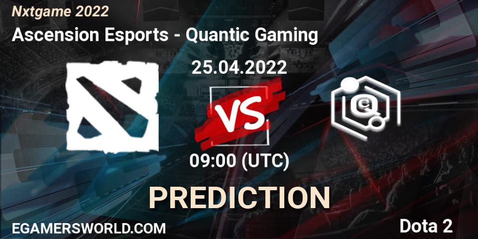 Prognose für das Spiel Ascension Esports VS Quantic Gaming. 25.04.22. Dota 2 - Nxtgame 2022