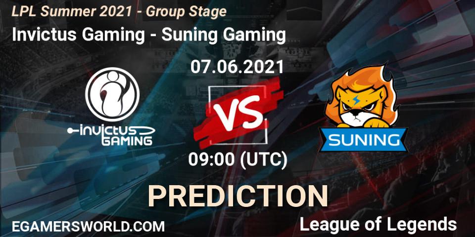 Prognose für das Spiel Invictus Gaming VS Suning Gaming. 07.06.21. LoL - LPL Summer 2021 - Group Stage