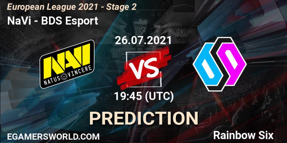 Prognose für das Spiel NaVi VS BDS Esport. 26.07.21. Rainbow Six - European League 2021 - Stage 2