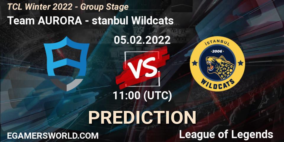 Prognose für das Spiel Team AURORA VS İstanbul Wildcats. 05.02.22. LoL - TCL Winter 2022 - Group Stage