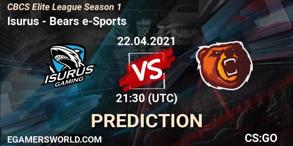 Prognose für das Spiel Isurus VS Bears e-Sports. 23.04.2021 at 21:30. Counter-Strike (CS2) - CBCS Elite League Season 1