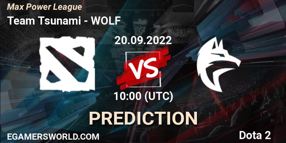 Prognose für das Spiel Team Tsunami VS WOLF. 20.09.22. Dota 2 - Max Power League