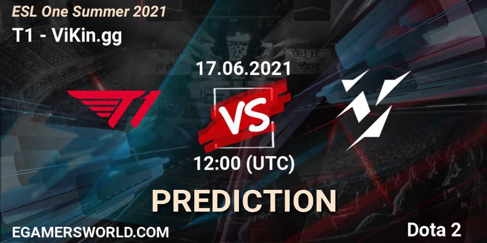 Prognose für das Spiel T1 VS ViKin.gg. 17.06.21. Dota 2 - ESL One Summer 2021