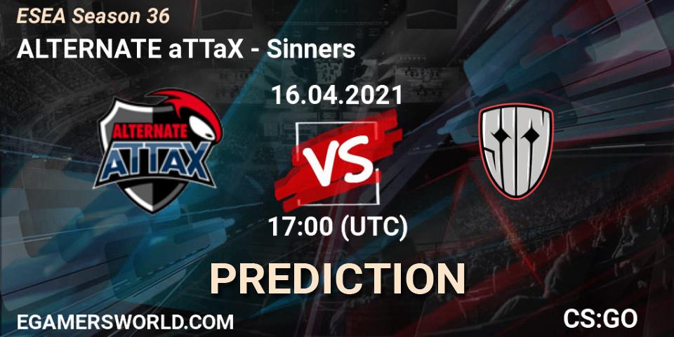 Prognose für das Spiel ALTERNATE aTTaX VS Sinners. 16.04.21. CS2 (CS:GO) - ESEA Premier Season 36 Europe Relegation