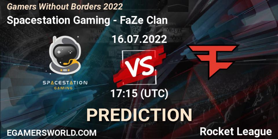 Prognose für das Spiel Spacestation Gaming VS FaZe Clan. 16.07.2022 at 17:15. Rocket League - Gamers Without Borders 2022