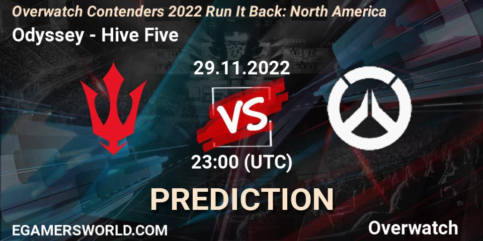 Prognose für das Spiel Odyssey VS Hive Five. 08.12.2022 at 23:00. Overwatch - Overwatch Contenders 2022 Run It Back: North America