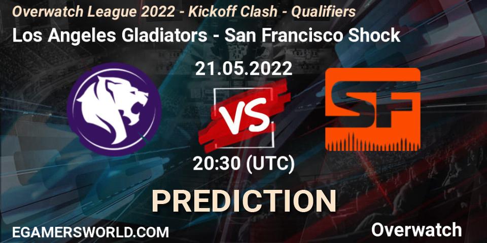 Prognose für das Spiel Los Angeles Gladiators VS San Francisco Shock. 21.05.22. Overwatch - Overwatch League 2022 - Kickoff Clash - Qualifiers