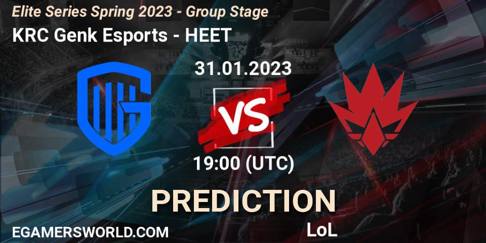 Prognose für das Spiel KRC Genk Esports VS HEET. 31.01.23. LoL - Elite Series Spring 2023 - Group Stage