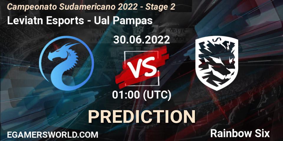 Prognose für das Spiel Leviatán Esports VS Ualá Pampas. 30.06.2022 at 01:00. Rainbow Six - Campeonato Sudamericano 2022 - Stage 2