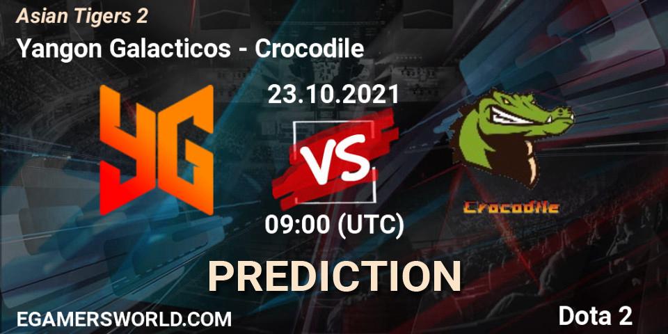 Prognose für das Spiel Yangon Galacticos VS Crocodile. 23.10.2021 at 10:09. Dota 2 - Moon Studio Asian Tigers 2