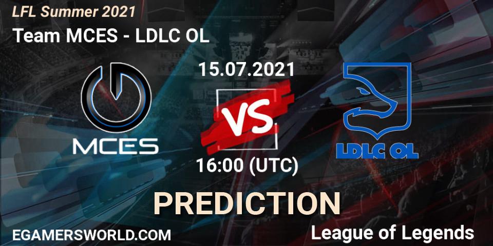 Prognose für das Spiel Team MCES VS LDLC OL. 15.07.2021 at 16:00. LoL - LFL Summer 2021