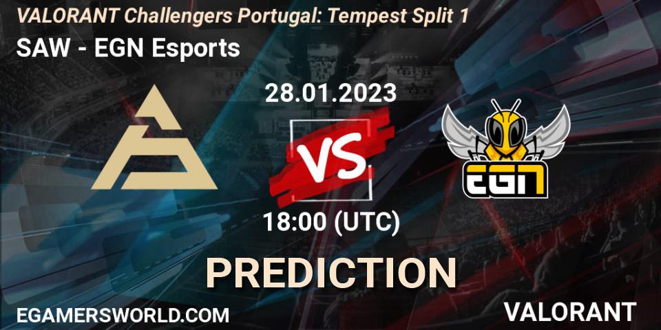 Prognose für das Spiel SAW VS EGN Esports. 28.01.23. VALORANT - VALORANT Challengers 2023 Portugal: Tempest Split 1