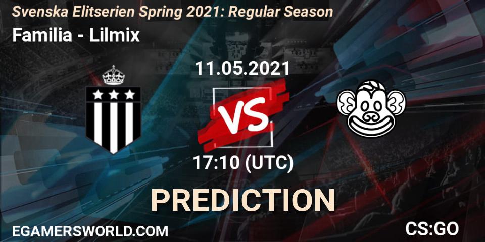 Prognose für das Spiel Familia VS Lilmix. 11.05.2021 at 17:10. Counter-Strike (CS2) - Svenska Elitserien Spring 2021: Regular Season