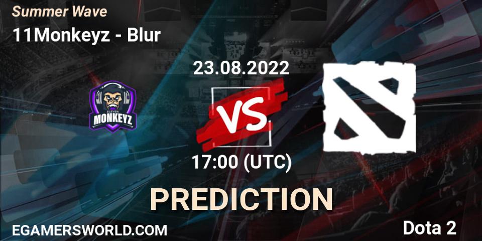 Prognose für das Spiel 11Monkeyz VS Blur. 23.08.2022 at 17:00. Dota 2 - Summer Wave