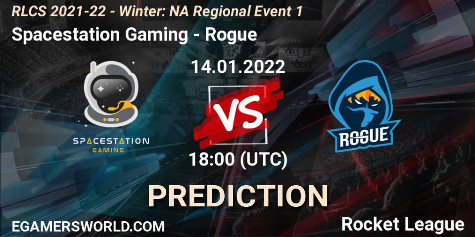 Prognose für das Spiel Spacestation Gaming VS Rogue. 14.01.22. Rocket League - RLCS 2021-22 - Winter: NA Regional Event 1