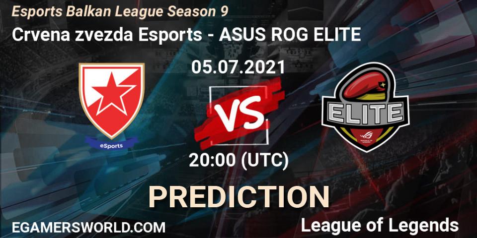 Prognose für das Spiel Crvena zvezda Esports VS ASUS ROG ELITE. 05.07.21. LoL - Esports Balkan League Season 9