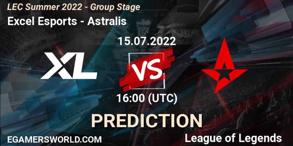 Prognose für das Spiel Excel Esports VS Astralis. 15.07.22. LoL - LEC Summer 2022 - Group Stage