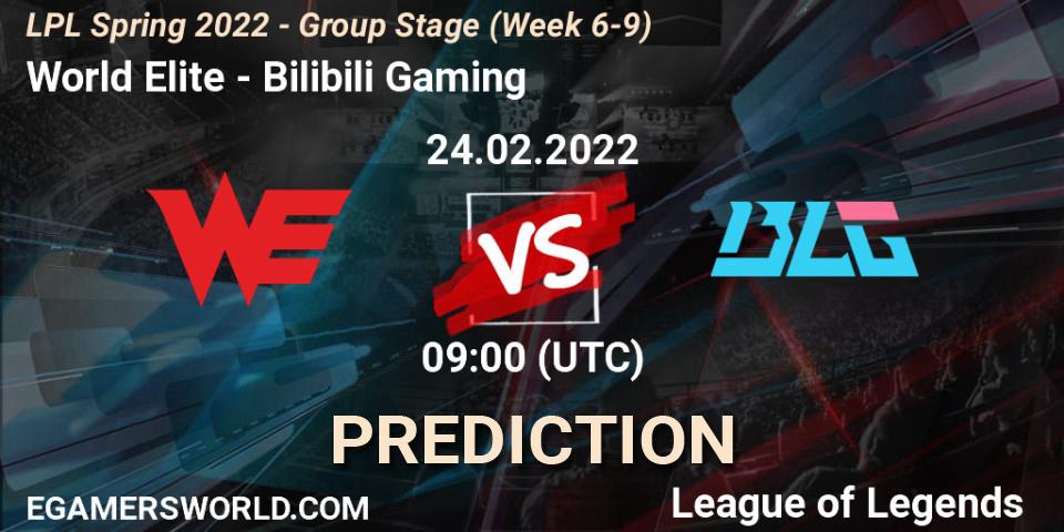 Prognose für das Spiel World Elite VS Bilibili Gaming. 24.02.22. LoL - LPL Spring 2022 - Group Stage (Week 6-9)