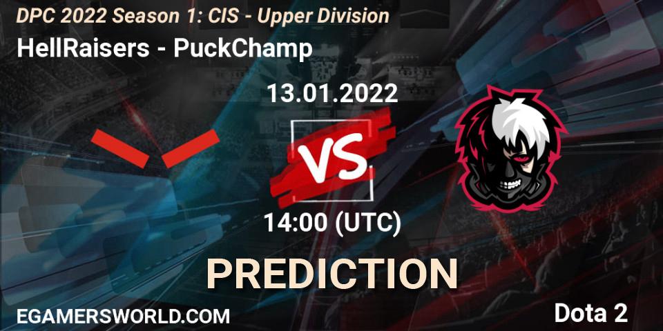 Prognose für das Spiel HellRaisers VS PuckChamp. 13.01.2022 at 14:48. Dota 2 - DPC 2022 Season 1: CIS - Upper Division