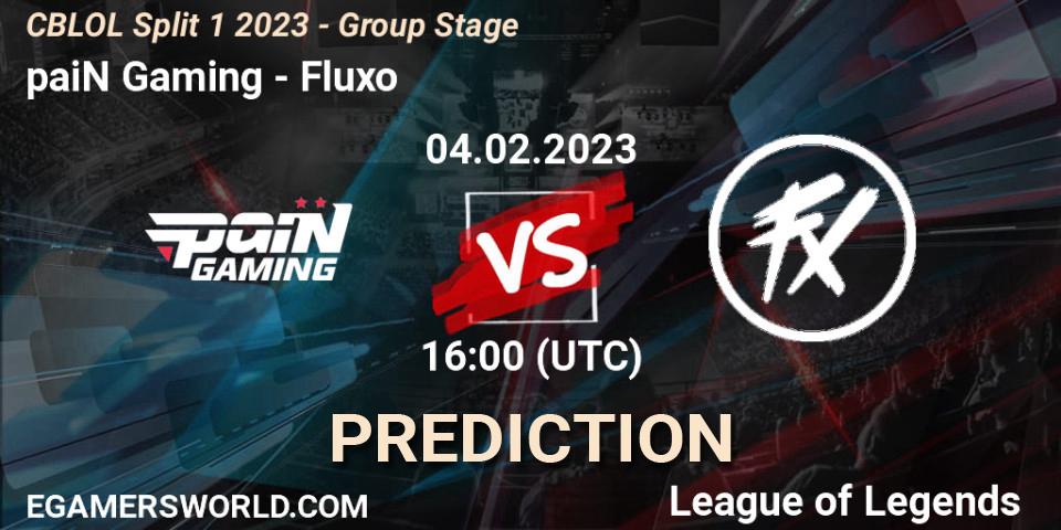 Prognose für das Spiel paiN Gaming VS Fluxo. 04.02.23. LoL - CBLOL Split 1 2023 - Group Stage