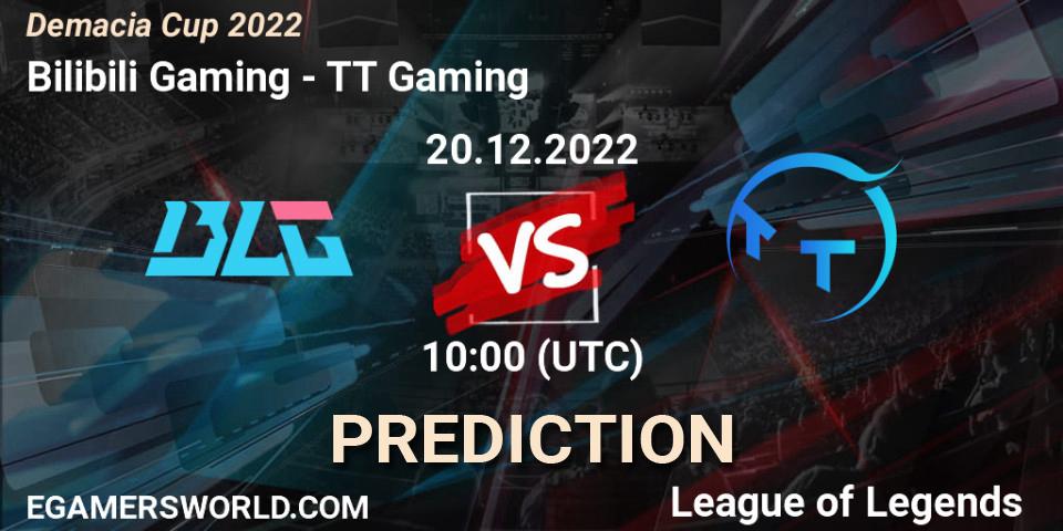 Prognose für das Spiel Bilibili Gaming VS TT Gaming. 20.12.22. LoL - Demacia Cup 2022