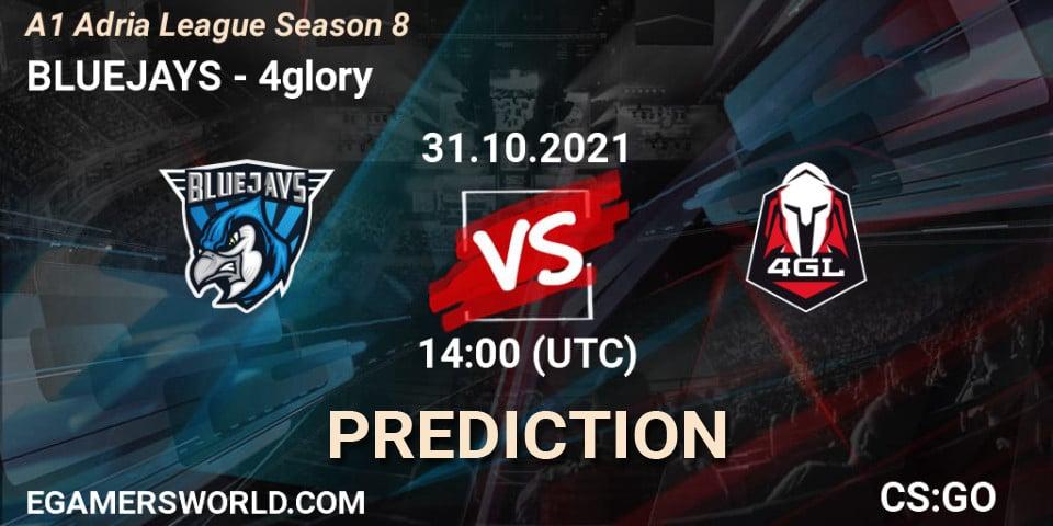 Prognose für das Spiel BLUEJAYS VS 4glory. 31.10.2021 at 15:00. Counter-Strike (CS2) - A1 Adria League Season 8