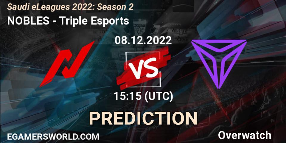 Prognose für das Spiel NOBLES VS Triple Esports. 08.12.22. Overwatch - Saudi eLeagues 2022: Season 2