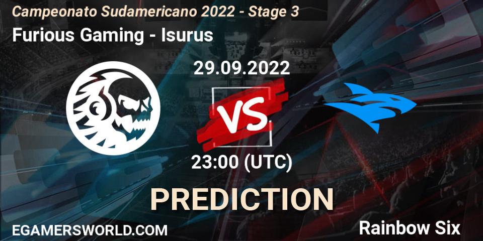 Prognose für das Spiel Furious Gaming VS Isurus. 29.09.2022 at 23:00. Rainbow Six - Campeonato Sudamericano 2022 - Stage 3